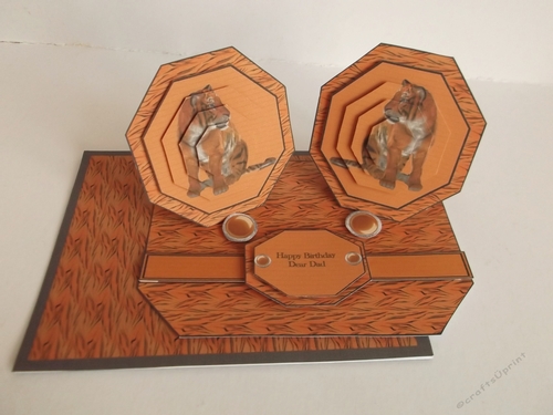 Tiger twin octagonal easel card and matching envelope.