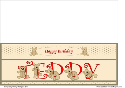 Teddy bear DL name card (Teddy).