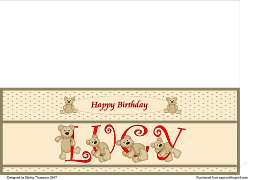 Teddy bear DL name card (Lucy).