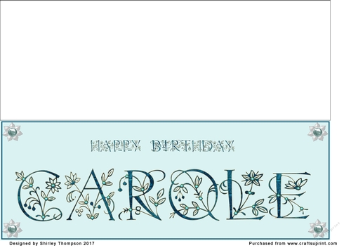 Large DL name card (Carole).