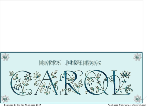 Large DL name card (Carol).