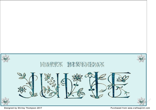 Large DL name card (Julie).