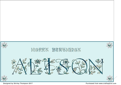 Large DL name card (Alison).