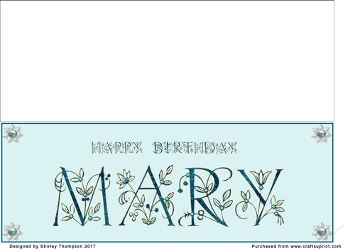 Large DL name card (Mary).