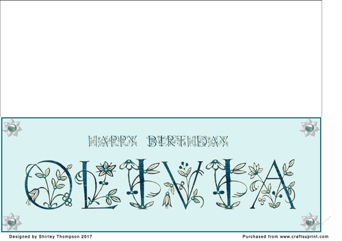 Large DL name card (Olivia).