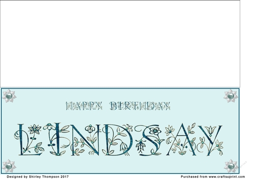 Large DL name card (Lindsay).