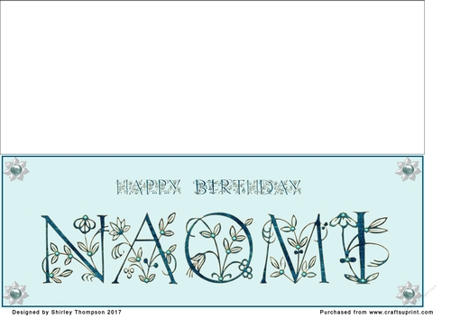 Large DL name card (Naomi)