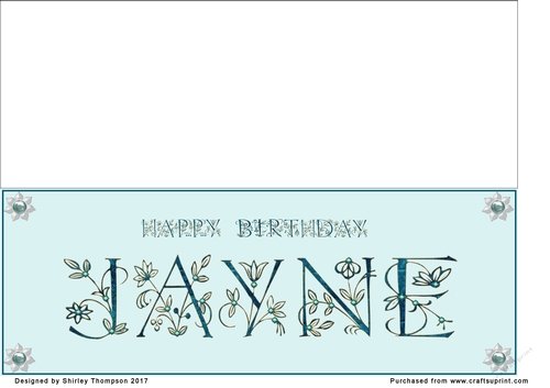 Large DL name card (Jayne)