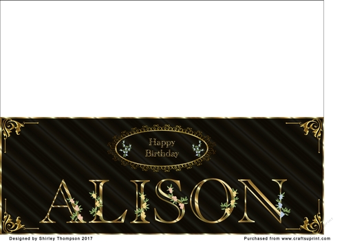 Black & Gold DL name card (Alison)