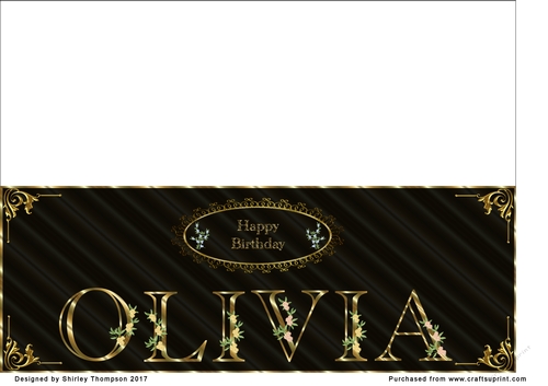 Black & Gold DL name card (Olivia)
