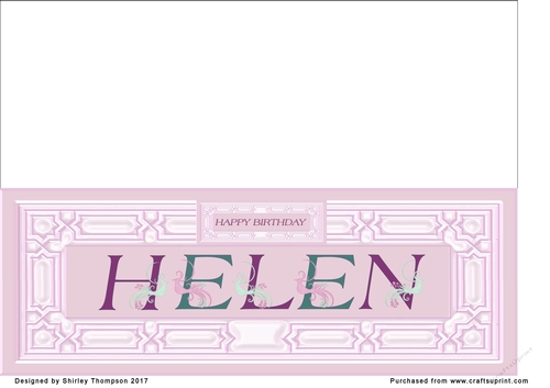 Large pink DL name card (Helen)