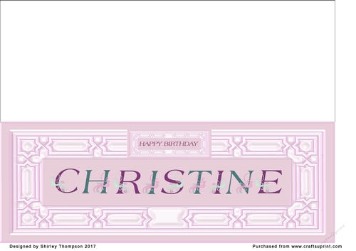 Large pink DL name card (Christine)