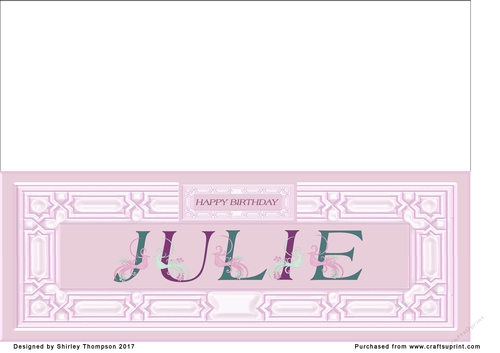 Large pink DL name card (Julie)