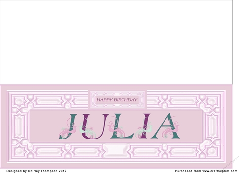 Large pink DL name card (Julia)