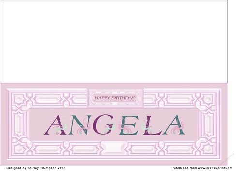 Large pink DL name card (Angela)