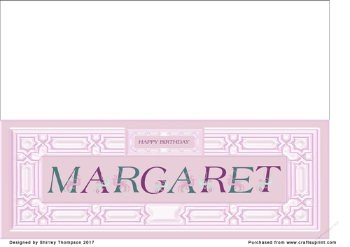 Pink DL name card (Margaret)