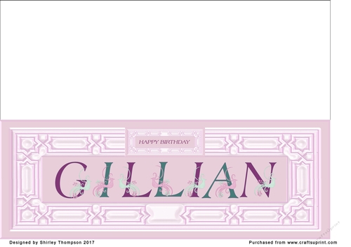 Pink DL name card (Gillian)