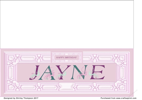 Pink DL name card (Jayne)