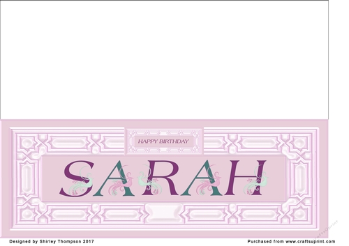Pink DL name card (Sarah)