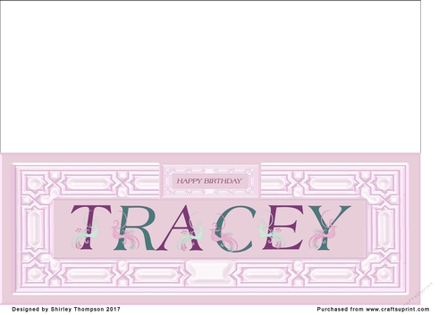 Pink DL name card (Tracey)