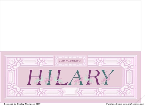 Pink DL name card (Hilary)