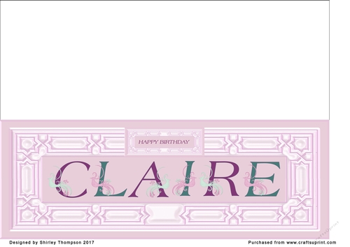 Pink DL name card (Claire)