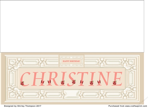 Cream & peach large DL name card (Christine)