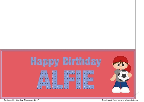 Little footballer large DL name card (Alfie)