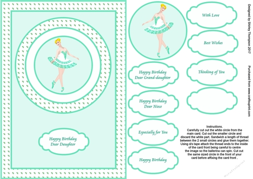 Green ballerina spinner card