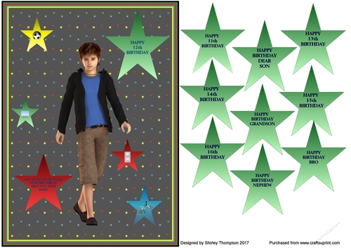A5 youth star age quick card front.