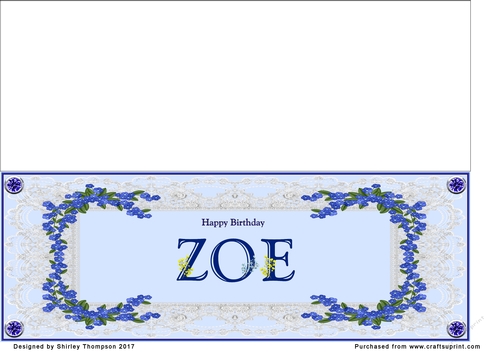 Blue DL name card (Zoe)