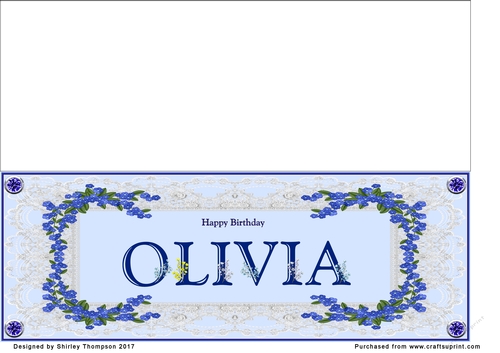 Blue DL name card (Olivia)