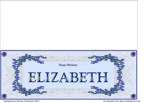 Blue DL name card (Elizabeth)