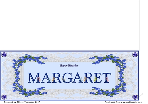 Blue DL name card (Margaret)