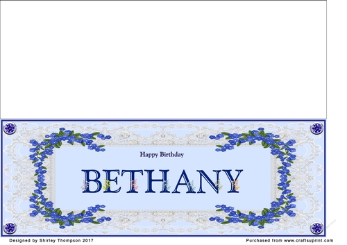 Blue DL name card (Bethany)