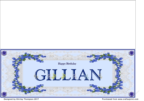 Blue DL name card (Gillian)