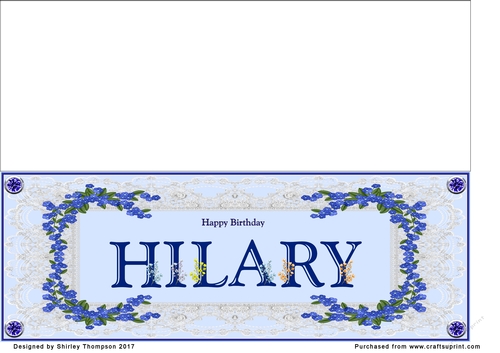 Blue DL name card (Hilary)