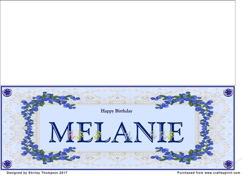 Blue DL name card (Melanie)