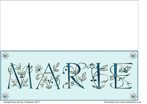 Large floral DL name card without sentiment (Marie)