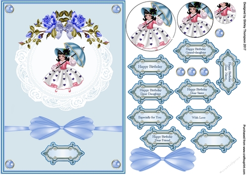 A5 step by step  parasol girl card front.