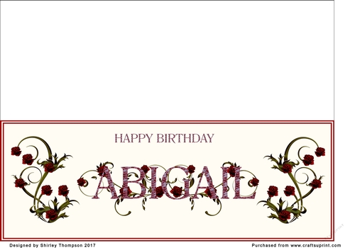 Rose and mosaic name card (Abigail)