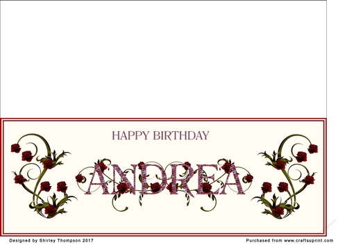 Rose and mosaic name card (Andrea)