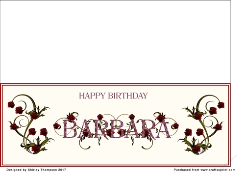 Rose and mosaic name card (Barbara)