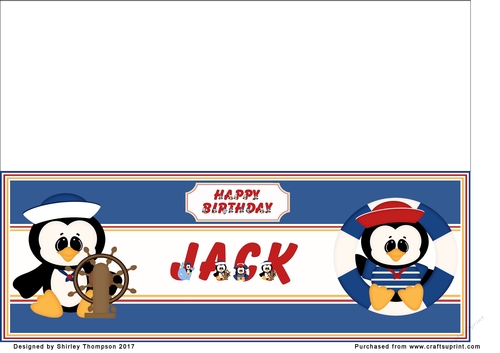 Anchors away large DL name card (Jack)
