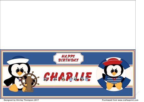 Anchors away large DL name card (Charlie)