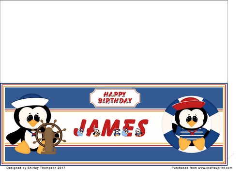 Anchors away large DL name card (James)