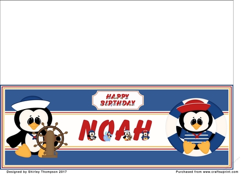 Anchors away large DL name card (Noah)