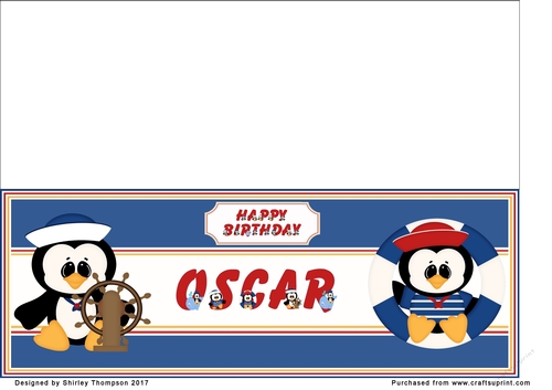 Anchors away large DL name card (Oscar)