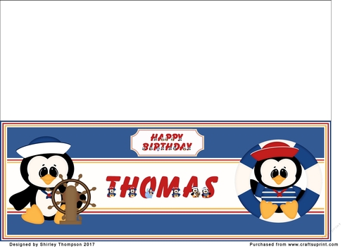 Anchors away large DL name card (Thomas)