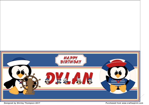 Anchors away large DL name card (Dylan)